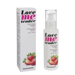 Масажна олія Love To Love - Love Me Tender, Strawberry (100 мл), аромат полуниці, без парабенів