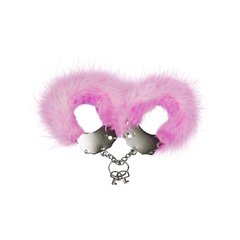 Наручники металлические Adrien Lastic Handcuffs Pink с розовой пушистой отделкой, Розовый