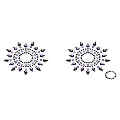 Пестіс з кристалів Petits Joujoux Gloria set of 2 - Black/Purple, прикраса на груди