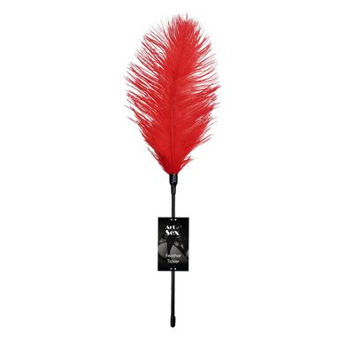 Щекоталка со страусиным пером Art of Sex - Feather Tickler, цвет Красный