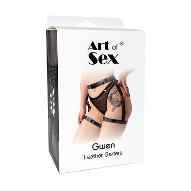 Сексуальні гартери Art of Sex - Gwen із натуральної шкіри, розмір XS-2XL, колір червоний