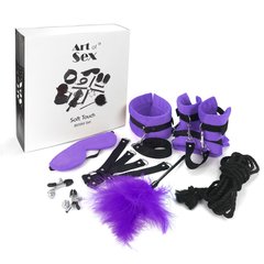 Набір БДСМ Art of Sex - Soft Touch BDSM Set, 9 предметів, Фіолетовий