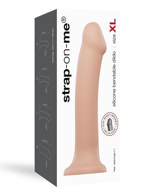 Насадка для страпону Strap-On-Me Dual Density Dildo Flesh XL, діаметр 4,5 см, двошарова, гнучка