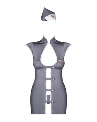 Obsessive Stewardess 3 pcs costume grey L/XL