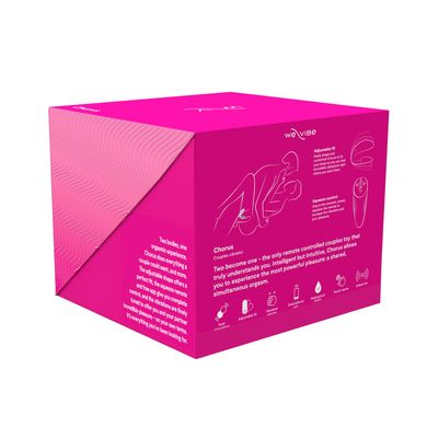 Смарт-вібратор для пар We-Vibe Chorus Cosmic Pink, сенсорне керування вібраціями стисненням пульта