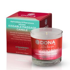 Массажная свеча DONA Kissable Massage Candle Strawberry Souffle (125 мл)