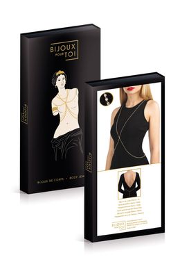 Золотистая цепочка для бюста Bijoux Pour Toi – Elena Gold со стразами