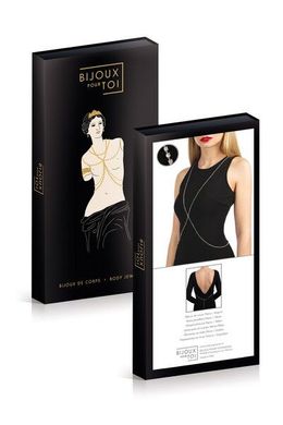 Серебристая цепочка для бюста Bijoux Pour Toi – Elena Silver со стразами