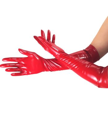 Глянцевые виниловые перчатки Art of Sex - Lora, размер S, цвет Красный