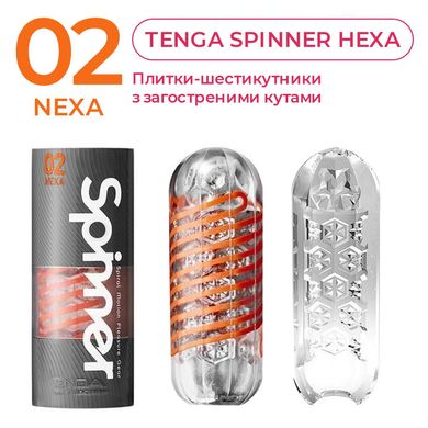 Мастурбатор Tenga Spinner 02 Hexa с упругой стимулирующей спиралью внутри, стандартная спираль