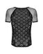 Мужская полупрозрачная футболка с орнаментом Obsessive T102 T-shirt S/M/L, черная