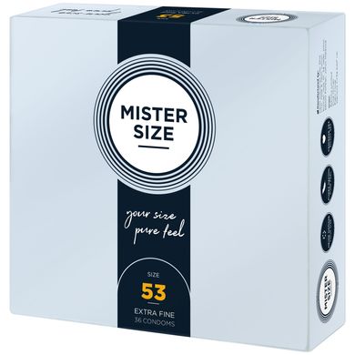 Презервативи Mister Size - pure feel - 53 (36 condoms), товщина 0,05 мм