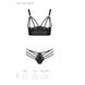 Комплект из эко-кожи с люверсами и ремешками Malwia Bikini black S/M — Passion, бра и трусики