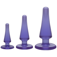 Набор анальных пробок Doc Johnson Crystal Jellies Anal - Purple, макс. диаметр 2см - 3см - 4см, Фиолетовый