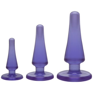 Набор анальных пробок Doc Johnson Crystal Jellies Anal - Purple, макс. диаметр 2см - 3см - 4см, Фиолетовый