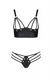 Комплект из эко-кожи с люверсами и ремешками Malwia Bikini black 4XL/5XL — Passion, бра и трусики