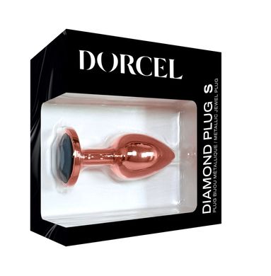 Металева анальна пробка із прикрасою у вигляді кристалу Dorcel - Diamond Plug Rose Gold S