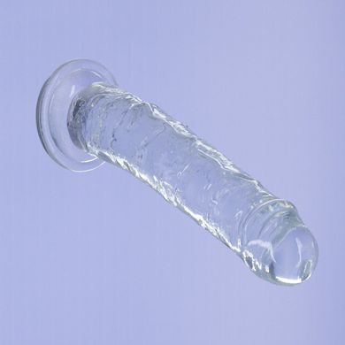Прозорий фалоімітатор ADDICTION Vertical Dong 8″, присоска, діаметр 3,8 см, віброкуля в подарунок