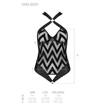 Сітчастий боді з халтером та ритмічним малюнком Hima Body black L/XL - Passion