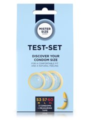 Набор презервативов Mister Size test-set 53–57–60, 3 размера + линейка, толщина 0,05 мм