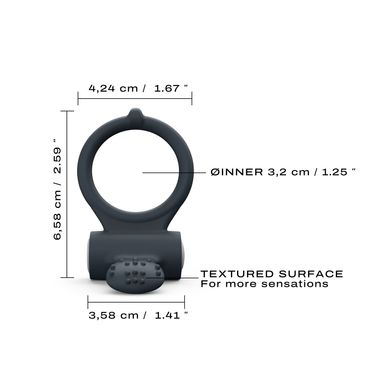 Эрекционное кольцо Dorcel Power Clit Black V2 с вибрацией, с язычком со щеточкой