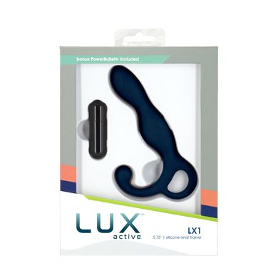 Массажер простаты Lux Active LX1 Anal Trainer 5.75″, Dark Blue, вибропуля в комплекте, Синий