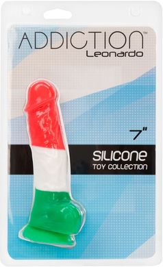 Цветной фаллоимитатор ADDICTION - LEONARDO - 7" - 3 COLOURS, 17,8 см, силикон
