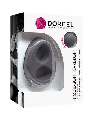 Эрекционное кольцо Dorcel Liquid-Soft Teardrop для члена и мошонки, soft-touch силикон, Черный