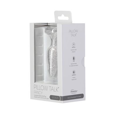 Стеклянная анальная пробка Pillow Talk Fancy Luxurious Glass Anal Plug, ⌀3,1см, вибропуля в подарок