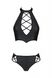 Комплект из эко-кожи Nancy Bikini black 6XL/7XL - Passion, бра и трусики с имитацией шнуровки