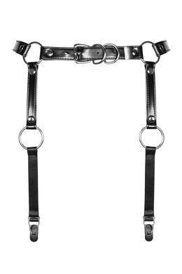 Гартери Obsessive A741 garter belt black O/S, штучна шкіра