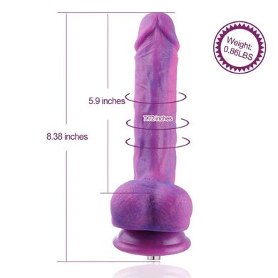 Фалоімітатор 8.2″ з вібрацією для секс-машин Hismith Purple Silicone Dildo with Vibe, KlicLok