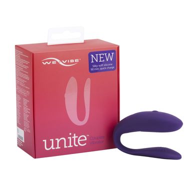 Недорогой вибратор для пар We-Vibe Unite Purple, однокнопочный пульт ДУ