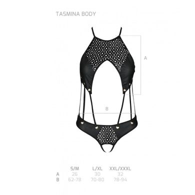 Боди из эко-кожи с ремешками и перфорацией Tamaris Body black L/XL — Passion