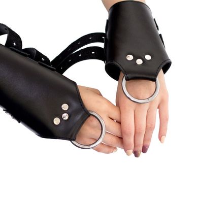 Манжеты для подвеса за руки Kinky Hand Cuffs For Suspension из натуральной кожи, цвет черный
