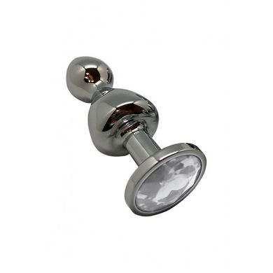 Металева анальна пробка Wooomy Lollypop Double Ball Metal Plug M, діаметр 3,1 см, довжина 9,4 см