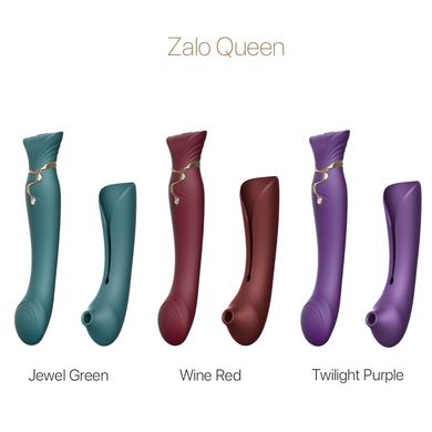 Смартвібратор 3в1 Zalo — Queen Twilight Purple, пульсівна перлина та вакуум, кристал Swarovski