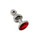 Металева анальна пробка Wooomy Lollypop Double Ball Metal Plug Red S, діаметр 2,8 см, довжина 8,5 см