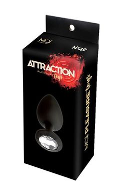 Анальная пробка с кристаллом MAI Attraction Toys №49 Black (мятая упаковка)