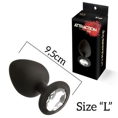 Анальна пробка з кристалом MAI Attraction Toys №49 Black (м'ята упаковка)