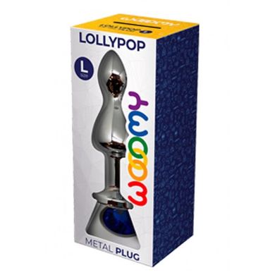 Анальная пробка Wooomy Lollypop Double Ball Metal Plug Blue L