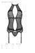Корсет з пажами Passion SATARA CORSET S/M black, стрінги, мереживо, застібки спереду та ззаду