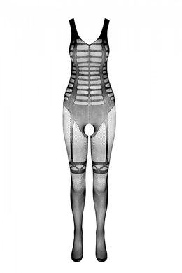 Сетчатый телесный бодистокинг-боди с симметричным рисунком Casmir CA005