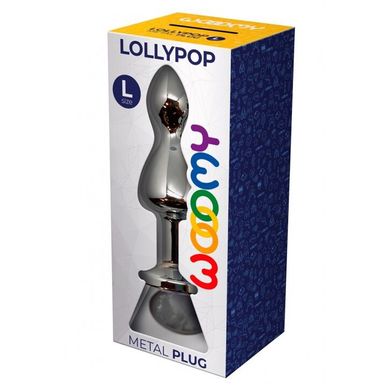 Металева анальна пробка Wooomy Lollypop Double Ball Metal Plug L, діаметр 3,5 см, довжина 10,5 см