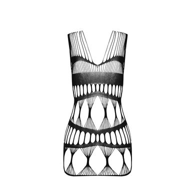Бодистокинг-платье Passion BS089 black, мини, плетение в виде паутины