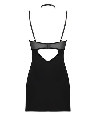 Сорочка Obsessive Selinne chemise & thong M/L Black, стрінги, подвійні бретелі