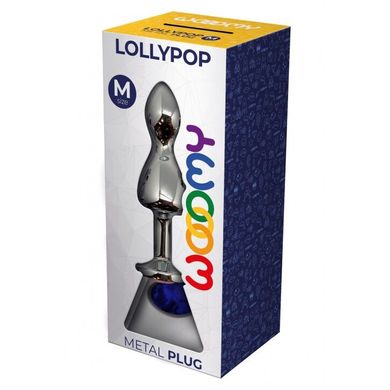 Анальная пробка Wooomy Lollypop Double Ball Metal Plug Blue M