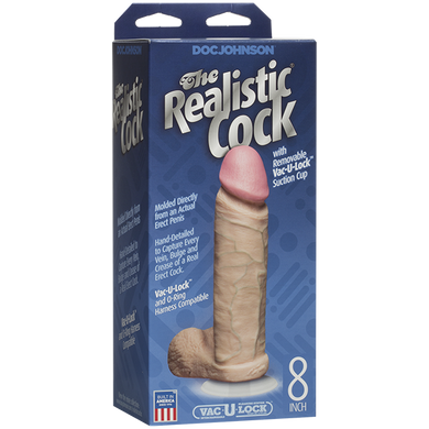 Фаллоимитатор Doc Johnson The Realistic Cock 8 inch White - PVC
