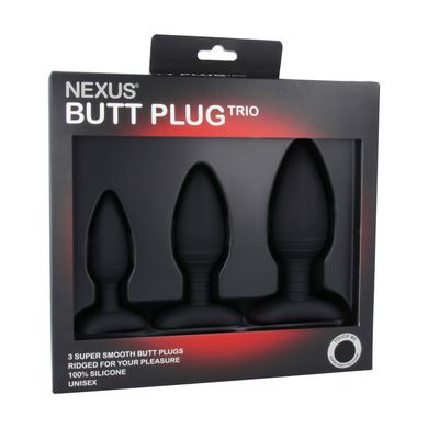Набор анальных пробок Nexus Butt Plug Trio, макс. диаметр 3–4–5 см, Черный