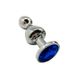 Металева анальна пробка Wooomy Lollypop Double Ball Metal Plug Blue M діаметр 3,1 см, довжина 9,4 см